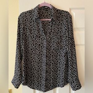 Black polka dot blouse